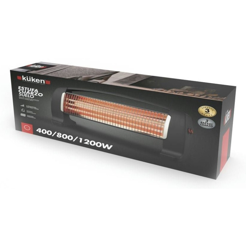 Estufa Cuarzo Suelo Küken 3 barras 400/800/1200W