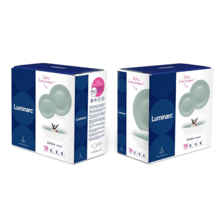Vajilla Luminarc Opal Senda Vert 18 pzas