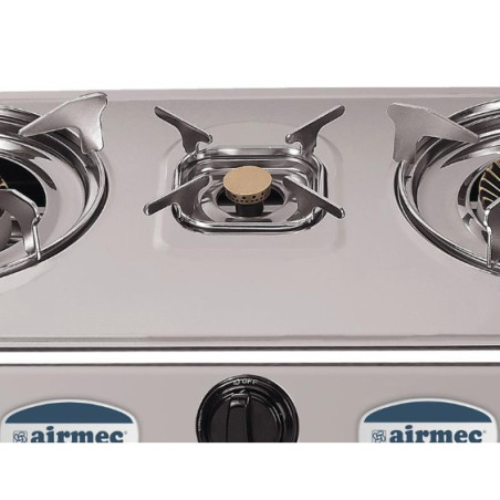 Cocina gas Airmec inox 3 fuegos