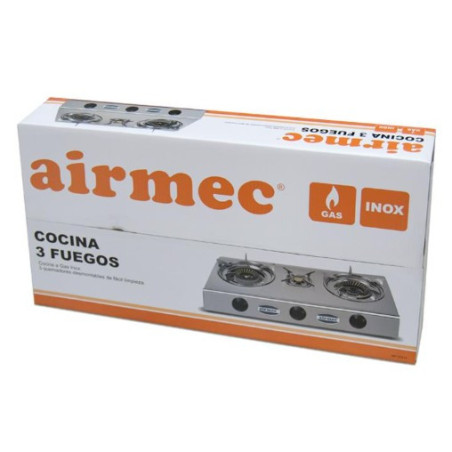 Cocina gas Airmec inox 3 fuegos