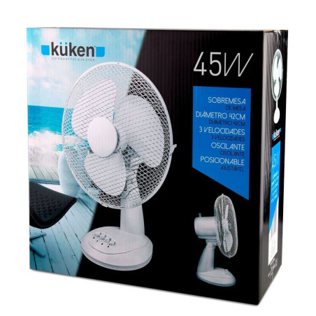 Ventilador Küken 40W sobremesa blanco