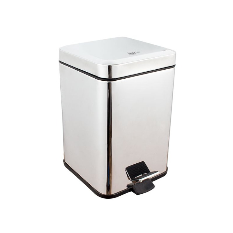Papelera baño WAXTER cuadrada 6 litros brillo