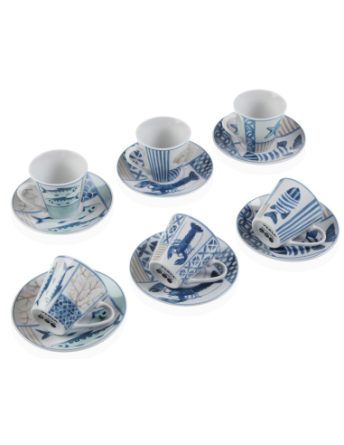 Set 6 tazas + plato VERSA Marino