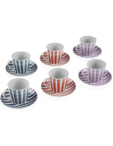Juego 6 tazas café + plato VERSA Lines