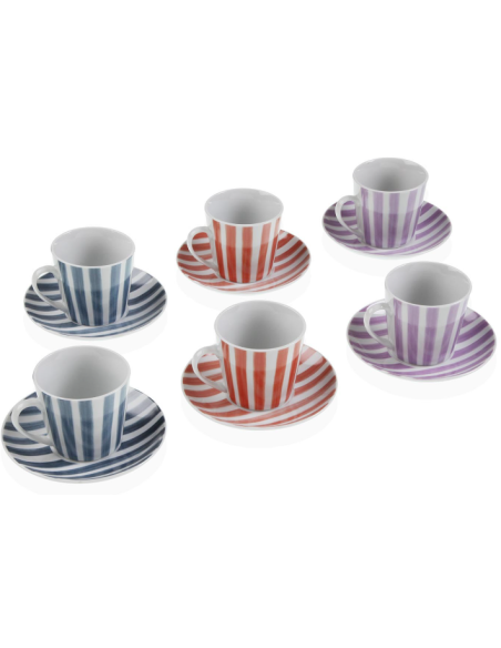 Juego 6 tazas café + plato VERSA Lines