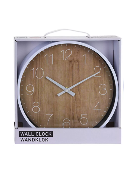 Reloj de pared SEGNALE efecto madera 25cms. diámetro