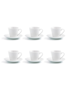 Juego 6 tazas café + plato QUID renova blanca